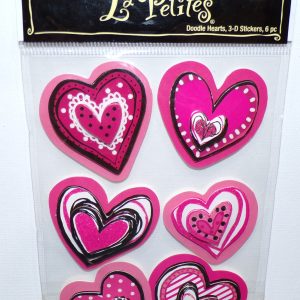 La Petites Doodle Hearts 3D Stickers