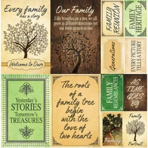 Reminisce Family Tree 12 x 12 Cardstock Stickers