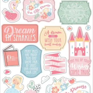 Echo Park - Our Little Princess 6" x 13" Chipboard Phrases