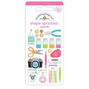 Doodlebug Design - Cute & Crafty Collection Stickers - Shape Sprinkles - Cute & Crafty