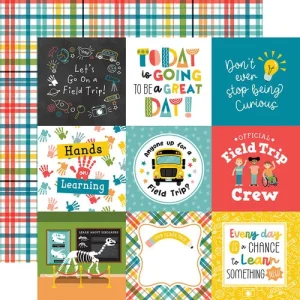 Echo Park - Field Trip Collection - 12 x 12 Double Sided - 4 x 4 Journaling Cards