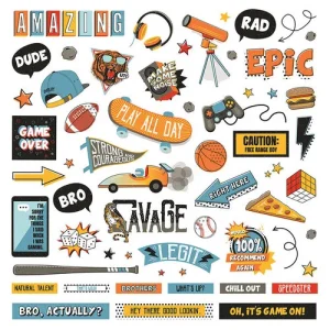 PhotoPlay - Bro's Amazing 12 x 12 Collection Cardstock Stickers - Elements