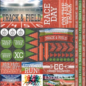 Reminisce Track & Field 12 x 12 Elements Sticker