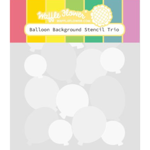 Waffle Flower Balloon Background Stencil Trio