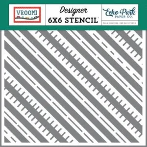 Echo Park 6 x 6 Stencil -  Vroom Tracks Stencil