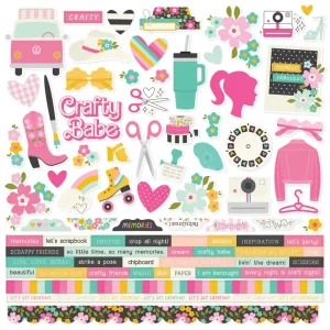 Simple Stories - Crafty Babe - 12 x 12 Cardstock Sticker Sheets