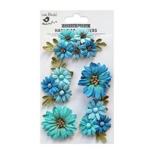 Little Birdie - Fairy Garden Paper Flowers - Aqua Melody