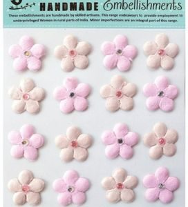 Little Birdie Embossed Jeweled Daisies 20/Pkg ~ Raspberry Ice