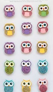 Little Birdie - Mini Glitter Embellishments - Owls