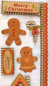 Little Birdie Christmas Sticker Embellishments 7/Pkg ~ Peace on Earth