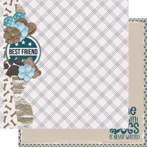SSC Designs - Dog Mom Collection - Best Friend - 12 x 12 Double Sided Scrapbook Paper