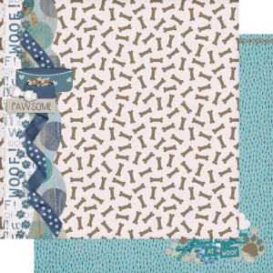 SSC Designs - Dog Mom Collection - You Had Me At Woof - 12 x 12 Double Sided Scrapbook Paper