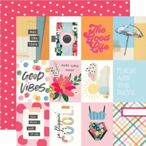 Simple Stories - Sunny Days Collections - 12 x 12 Double Sided Paper - 3 x 4 Elements