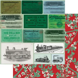 Fancy Pants - North Pole Express Paper - Railroad Mistletoe