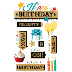 Paper House - Happy Birthday 2 - 3D Stickers