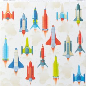 American Crafts - Rockets - 12 x 12 Single Sided Paper