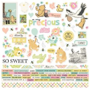 Simple Stories 12 x 12 Cardstock Stickers - Classic Pooh Bear