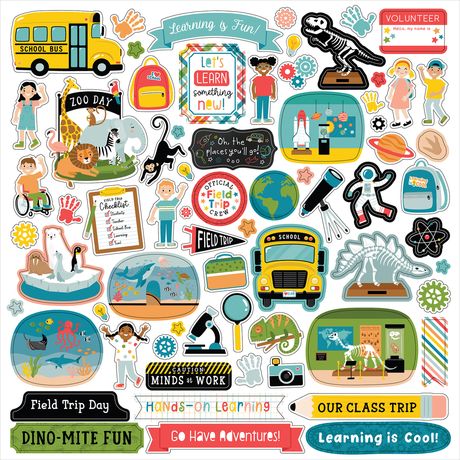 Echo Park Elements 12 x 12 Cardstock Stickers – Field Trip