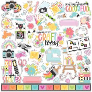 Echo Park - Elements Cardstock 12 x 12 Stickers - Craft Room