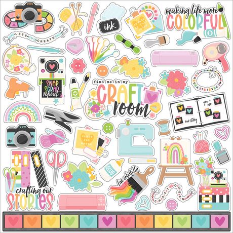 Echo Park – Elements Cardstock 12 x 12 Stickers – Craft Room