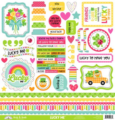 Doodlebug Designs – This & That 12 x 12 Cardstock Stickers – Lucky Me