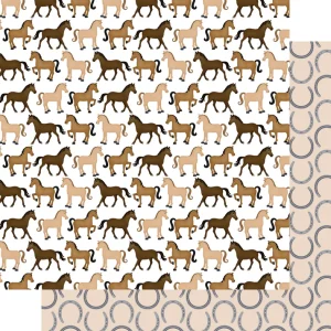 SSC Designs - Equestrian Collection - Horses & Horseshoes - 12 x 12 Double Sided Paper