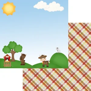 SSC Designs - On The Farm Collection - Out To Pasture - 12 x 12 Double Sided Paper