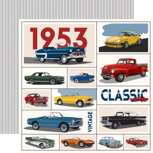 Carta Bella - Cars Collection - 12 x 12 Double Sided Paper - Assorted Cars Cards