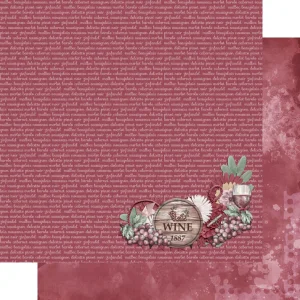 SSC Designs - Wine Time Collection - Wine Barrel - 12 x 12 Double Sided Paper