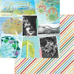 Fancy Pants - Beachside Boardwalk - Roller Coaster Rewind - 12 x 12 Double Sided Paper
