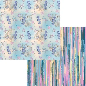 SSC Designs - Mermaids & Seashells Collection - Seahorse Shuffle - 12 x 12 Double Sided Paper
