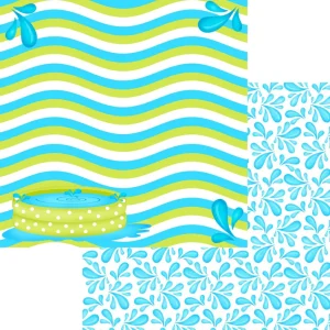 SSC Designs - Pool Party Collection - Pop Up Pool - 12 x 12 Double Sided Paper