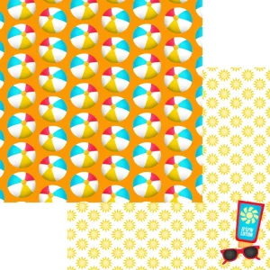 SSC Designs - Pool Party Collection - Beach Balls - 12 x 12 Double Sided Paper