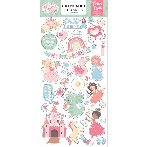 Echo Park – Pretty Little Princess – 6 x 13 Chipboard Accents