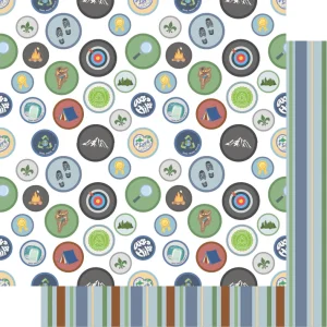 SSC Designs - Earning My Badges Collection - Earning Badges - 12 x 12 Double Sided Paper