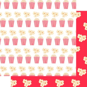 SSC Designs - Earning My Badges Collection - Popcorn Time - Double Sided 12 x 12 Paper