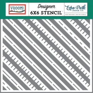 Echo Park - Racing Road Tracks Stencil - 6 x 6