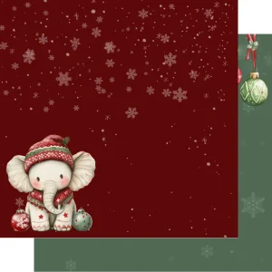 SSC Designs - Baby's First Christmas Collection - 12 x 12 Double-Sided - Stuffed Elephant
