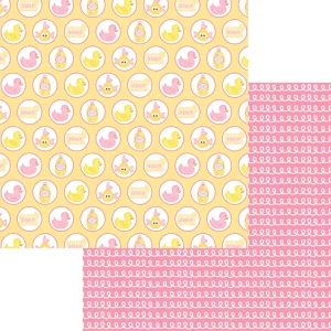 SSC Designs - Bathtub Time Girl Collection - 12 x 12 Double-Sided - Bath Tub Friends