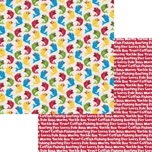 SSC Designs - Hook, Line & Sinker Collection - 12 x 12 Double-Sided - Here Fishy, Fishy